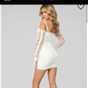 White dress with gold spots